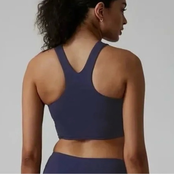 Athleta Conscious Crop Bikini Top A-C Size XS Blue NWT - Picture 2 of 9
